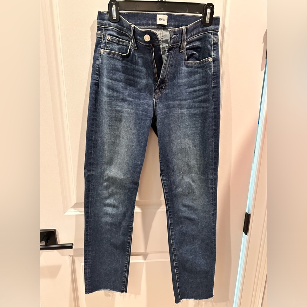 Edwin Bree Deja Blue Mid Rise Straight Jean